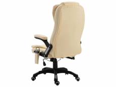 Vidaxl chaise de bureau de massage crème similicuir 20238