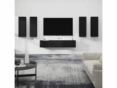 Vidaxl ensemble de meubles tv 6 pcs noir bois d'ingénierie