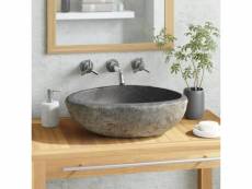 Vidaxl lavabo en pierre de rivière ovale 29-38 cm