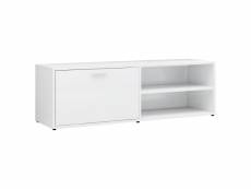 Vidaxl meuble tv blanc brillant 120x34x37 cm aggloméré 801158