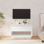 Vidaxl - Meuble tv Blanc brillant 70x41x44 cm Aggloméré