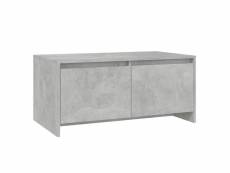 Vidaxl table basse gris béton 90x50x41,5 cm aggloméré