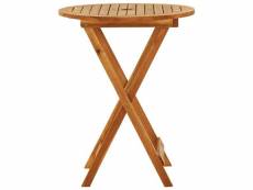 Vidaxl table de jardin pliable ø60x75 cm bois d'eucalyptus solide
