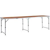 Vidaxl - Table pliable de camping Aluminium 240x60
