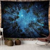 150x130 cm Forêt étoilée mystérieuse tapisserie