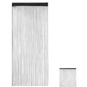 1x Rideau fils, rideau de porte ou de fenêtre, rideau de fil, 90x245 cm, rideau spaghetti, peut être raccourci, noir