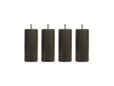 4 pieds cylindriques bois taupe 20 cm