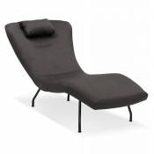 Alterego Chaise longue design 'ZOLA' en tissu gris