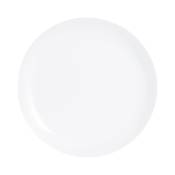 Assiette plate blanche en verre opale extra résistant D25cm