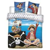 Aymax - Parure de lit réversible One Piece - Luffy - 220 cm x 240 cm