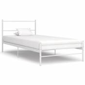 Cadre de lit blanc métal 90x200 cm