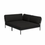 Canapé droit Level Cozy / Assise profonde - Angle droite - L 173,5 x P 139 cm - Houe noir en tissu