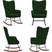 Chaise à bascule Vert foncé Velours - chaise à bascule