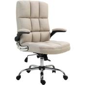 Chaise de bureau HWC-J21, chaise de bureau pivotante, réglable en hauteur - tissu/textile gris-clair