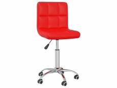Chaise de qualité pivotante de salle à manger rouge similicuir - rouge - 47 x 40 x 86 cm