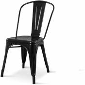 Chaise en métal noir style industriel - Aspect brillant - Kosmi