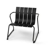 Chaise longue acier et plastique recyclé noir