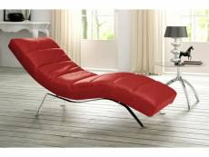 Chaise longue réglable en cuir italien de luxe, réglable multipositions, sweet, rouge foncé