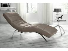 Chaise longue réglable en cuir italien de luxe, réglable multipositions, sweet, taupe