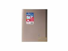 Clairefontaine - cahier piqûre koverbook - 24 x 32 - 96 pages seyes - couverture polypro translucide - marron