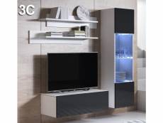 Combinaison de meubles luke 3c blanc et noir (1,6m) MSSD0133-C