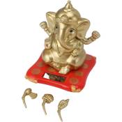 Eosnow - Ganesha léphant Dieu Statues Solaire Alimenté Indien Ganesha Idole Figurine pour Voiture Tableau de Bord Décor La Maison Artisanat Or