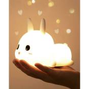 Gotrays - Veilleuse Enfants, 7 couleurs, rechargeable par usb, lampe de nuit lapin avec télécommande, luminosité ajustable pour la chambre de bébé