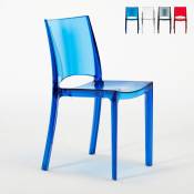 Grand Soleil - Chaise transparente salle à manger bar empilable B-Side Couleur: Bleu transparent