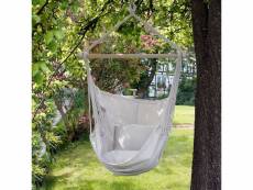 Hamac chaise suspendue balançoire beige portable jardin
