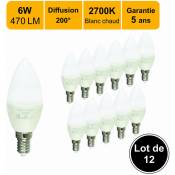 Jamais utilisé] Lot de 12 ampoules led E14 6W 470Lm 2700K - garantie 5 ans