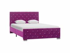 Joli lits et accessoires gamme zagreb cadre de lit violet tissu 120x200 cm