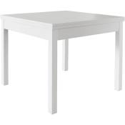 Kit table pliante cm 90/180x90x79h finition frene blanc avec bord abs et pieds en hetre