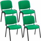 Lot de 4 chaises visiteur Ken en tissu Vert