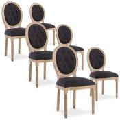Lot de 6 chaises médaillon capitonnées Louis XVI