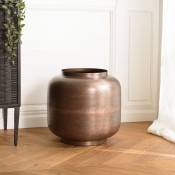 Macabane - jonas - Vase largeur 40cm hauteur 38.5cm acier couleur bronze cuivré - Marron