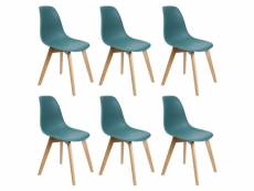 Melya - lot de 6 chaises scandinaves bleu céladon