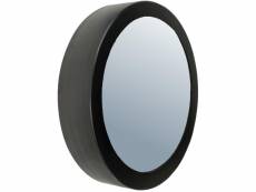 Miroir rond bord large en métal 50 cm noir