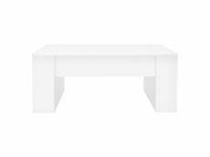 Ml-design table basse en blanc 100 x 60 x 42 cm, table de salon spacieuse avec 2 compartiments sur les côtés, table de salon moderne avec beaucoup d'e