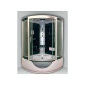 Ondée - Cabine bain-douche 1/4 de cercle porte coulissante transparente hydromassante 136x136 cm fonction Pédiluve - faro