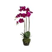 Orchidée artificielle en terre violette H82