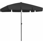 Parasol de plage noir 200x125 cm vidaXL - Noir