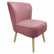 Petit fauteuil bas velours côtelé rose inspiration