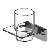 Porte verre transparent - Décor : Transparent / Chrome - Largeur : 100 mm - Matériau : Acrylique / Nylon / abs - Profondeur : 113 mm AKW Transparent