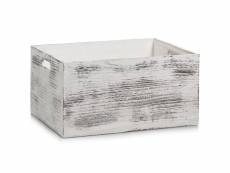 Rustic blanc boîte de rangement, bois - couleur blanc, 40x30x20 cm, zeller