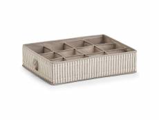 Storage box "stripes", 12 comp., foldable, non-woven,