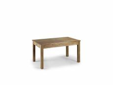 Table à manger 2 tiroirs bois bronze marron 150x90x78cm