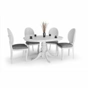 Table à manger extensible 90-124 x 90 x 75 cm - Blanc