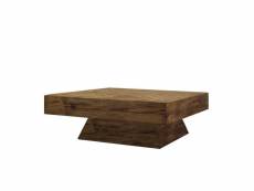 Table basse carré 100 cm en bois recyclé et pied