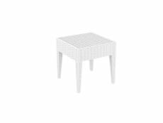 Table basse de jardin carré étanche en plastique blanc 45x45x45 cm mdj10028