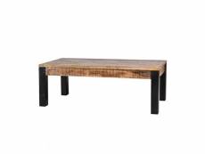 Table basse rectangulaire en bois massif et métal